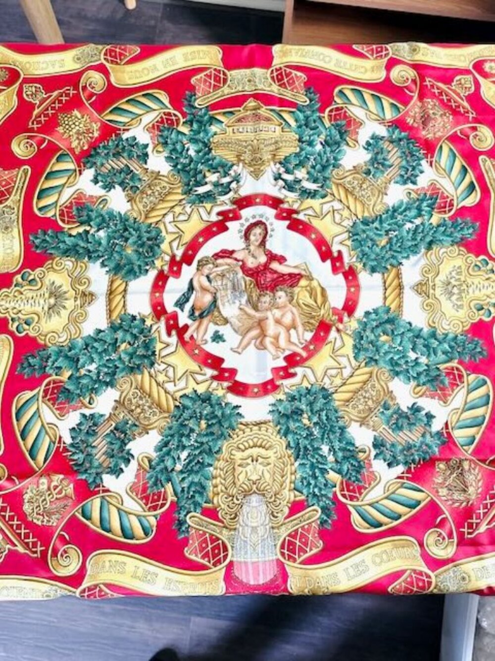 AUTHENTIC HERMES SILK EUROPE SCARF 90 ILLUSTRATED BY JOACHIM METZ 100% SILK